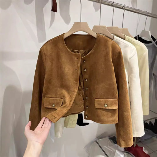 Women Outerwear Fashion Jacket Leather Coat