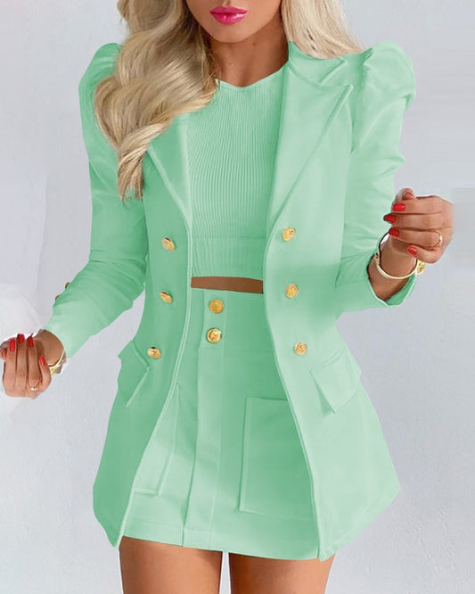 Women's Solid Colour Casual Suits