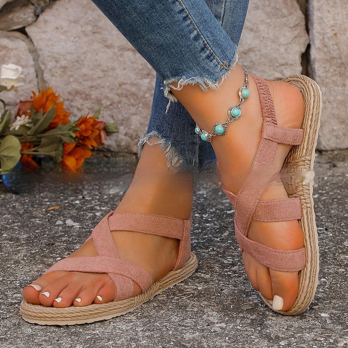 Women's Fashionable Flat Heel Sandals